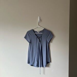 Women's Blue Top with Tie Detail